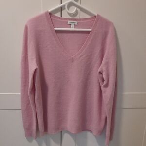 Norstroms Pink V-Neck Cashmere Sweater Size XL